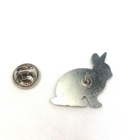 Enamel & Metal Bunny Rabbit Pin From England - Brown/Silver, 0.5” - Picture 3 of 4